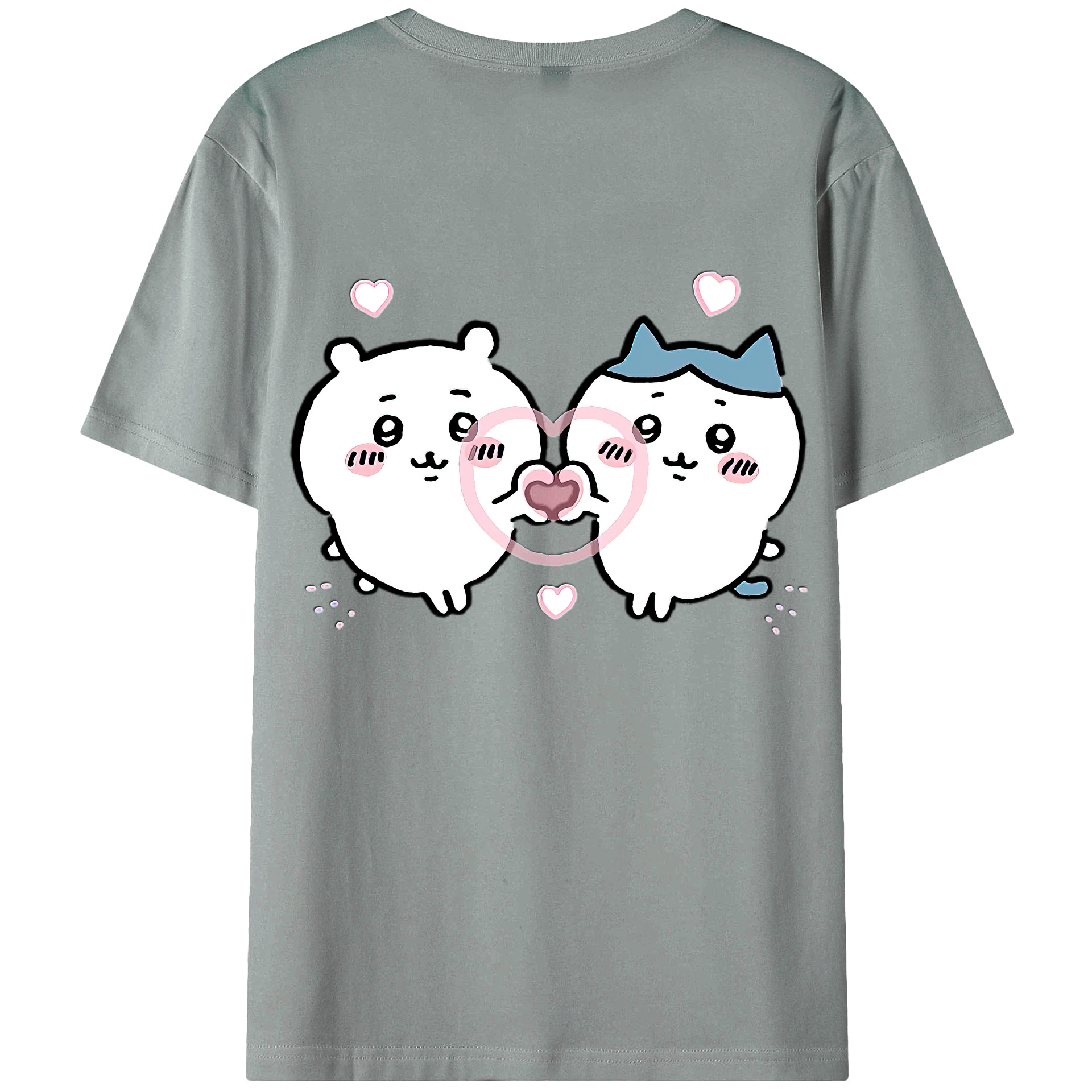 （画像用） ちいかわ ちいかわ Chii-kawa chiikawa 綿100％ メンズ半袖Tシャツ（バックプリント） 通気性